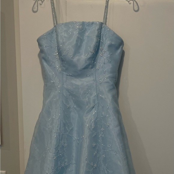Blue dress with sliver glitter detailing! - Picture 1 of 11